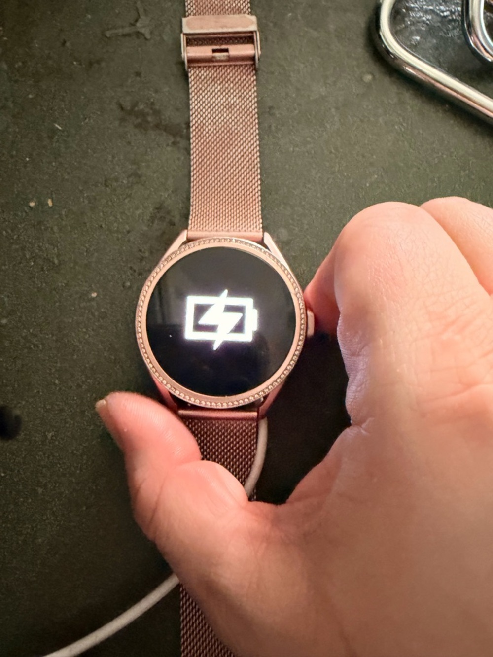 Michael Kors Rose Gold Mesh Smartwatch with Crystal Bezel